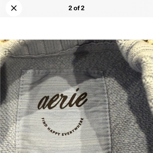 Aerie Blue Crew Neck Oversized Sweatshirt Comfortable Lounge, Size XS - Picture 2 of 2